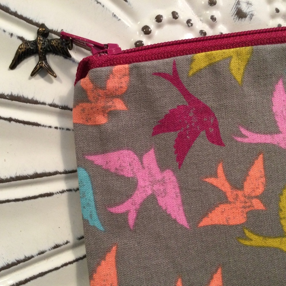 100% COTTON HANDMADE ZIPPERED BIRD BAG Bird Charm Friend Gift Home Made Resort